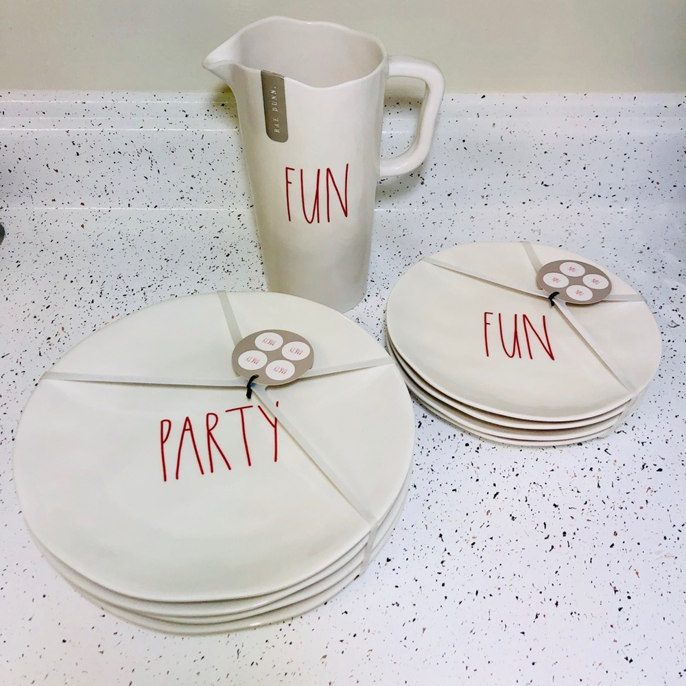 Rae Dunn Fun + Party Set In Red